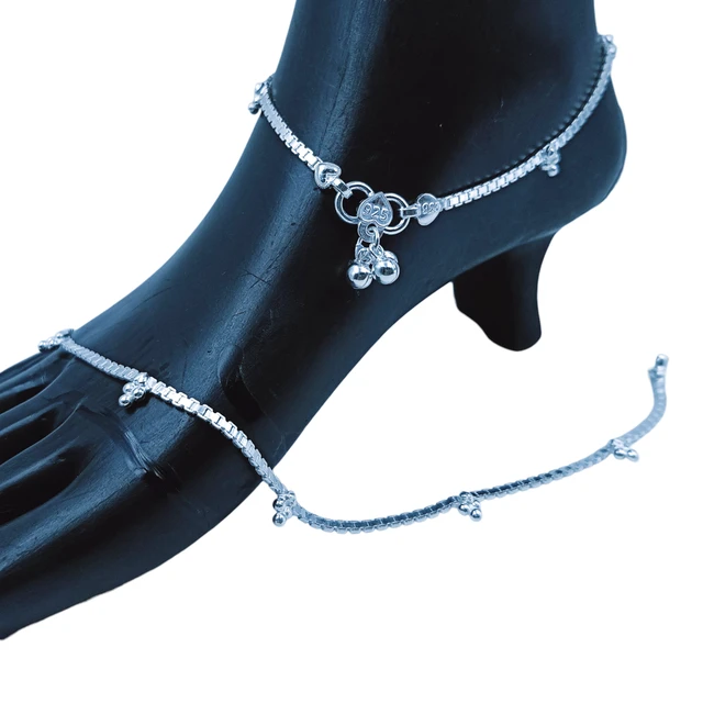 Avani Jewellers Silver Fancy Paayal - 24.6, 10.5 Inch
