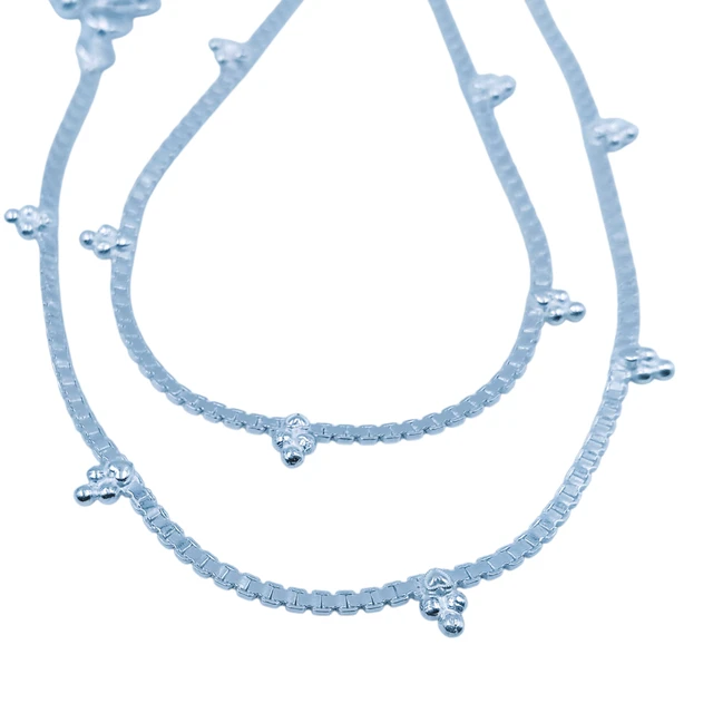 Avani Jewellers Silver Fancy Paayal - 24.6, 10.5 Inch