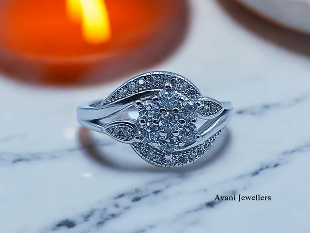 Avani Jewellers Silver Ladies Fancy Ring - 3.59, 14