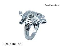 Avani Jewellers Silver Tortoise Plain Ring - 3.26, 14