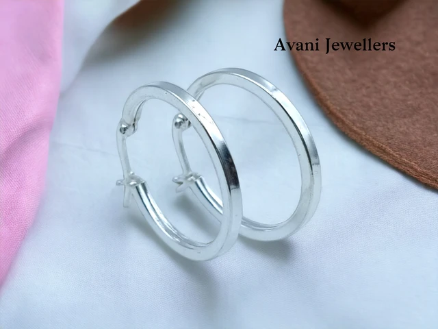 Avani Jewellers Silver Antique Plain Earrings - 3.81