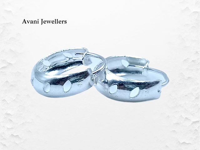 Avani Jewellers Silver Antique Plain Earrings - 1.52