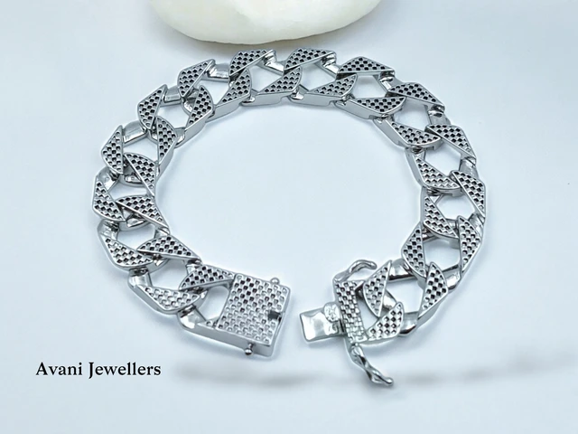 Avani Jewellers Silver Gents Bracelet - 43.2, 8.5 Inch