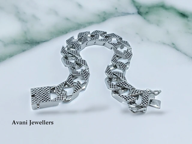 Avani Jewellers Silver Gents Bracelet - 43.2, 8.5 Inch
