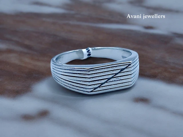 Avani Jewellers Silver Gents Plain Ring - 4.67, 25