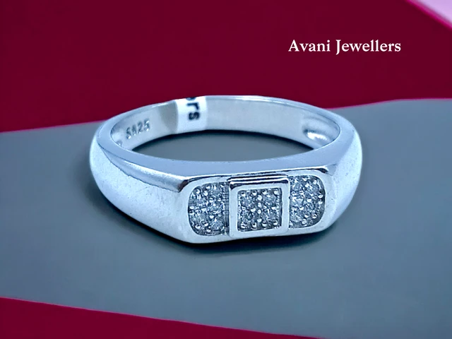 Avani Jewellers Silver Gents Fancy Rings - 4.25, 24