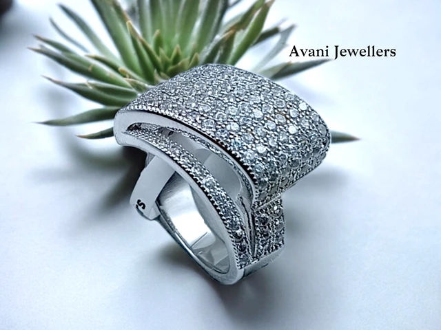 Silver Ladies Cocktail Ring