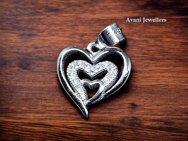 Avani Jewellers Silver Love Pendant - 1.2