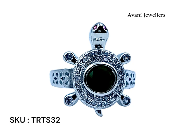 Avani Jewellers Silver Tortoise Fancy Ring - 6.19, 26, Violet Eggplant