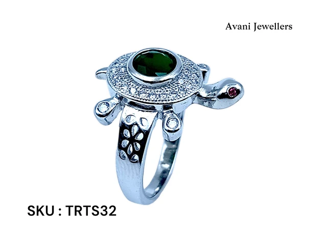 Avani Jewellers Silver Tortoise Fancy Ring - 6.19, 26, Violet Eggplant