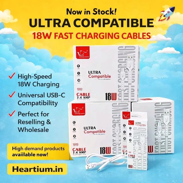 Vali Ultra Cable 18W 3.4 Amp Fast Charging With 6 Month Warranty - Type-C