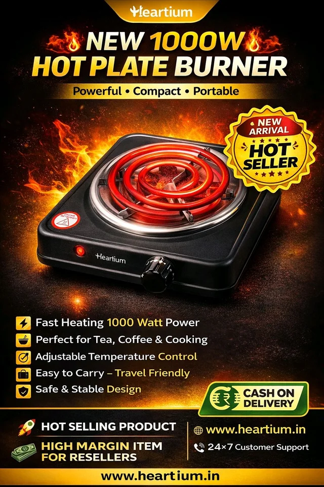 New 1000W Electric Hot Plate ✨ Compact • Portable • Easy to Use