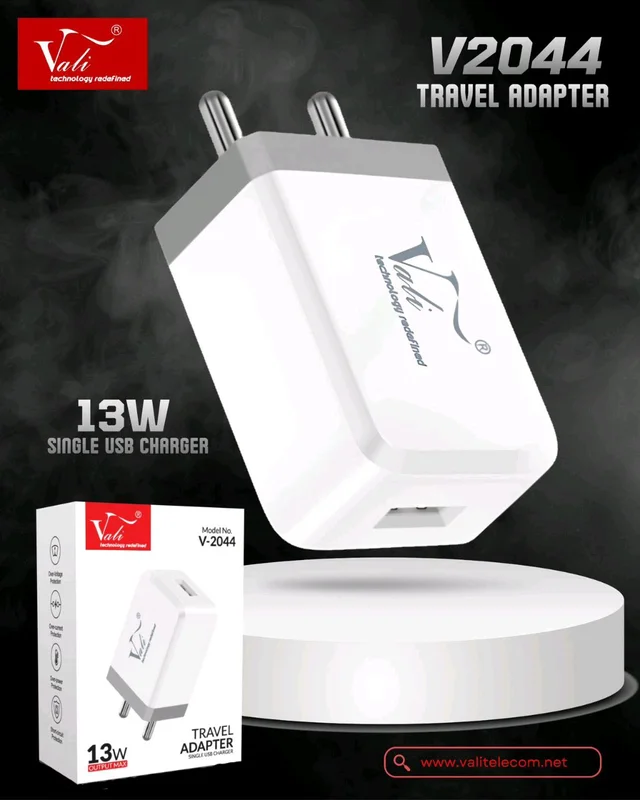 Vali New V2044 13W Single Usb Charger(Pack Of 30 piece)