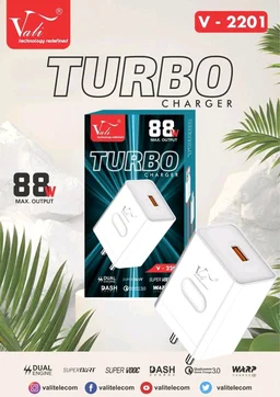 Vali Turbo Charger 88W V-2201super Vooc +Flash Charging Supported 🔥 12 Month Warranty - Micro