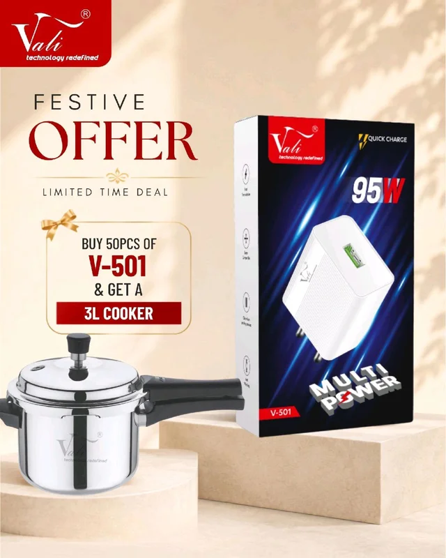 Vali Turbo Charger 88W V-2201super Vooc +Flash Charging Supported 🔥 12 Month Warranty - Micro