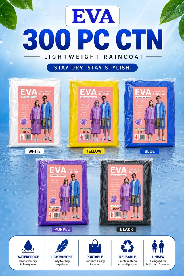 New EVA Universal Rain 🌧️ Coat 🧥 Multi Colour Best Quality