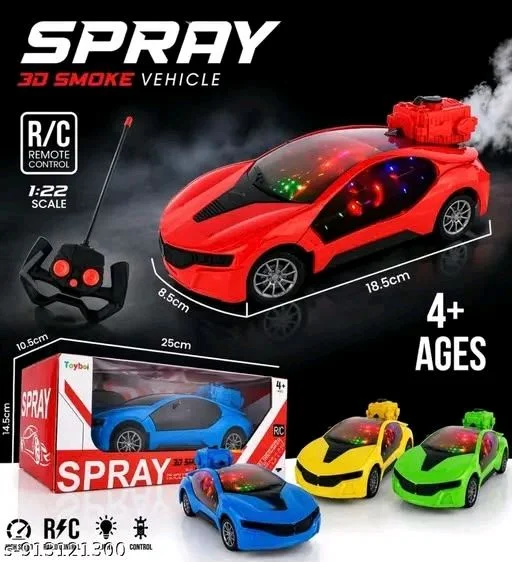 Spray 3D Smoke Rc Car With Remote Control Multiple Colours Best For Kids