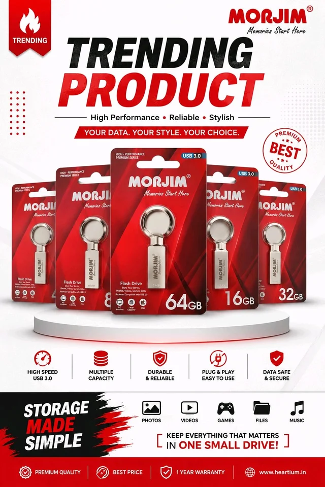 Morjim 3.0 Metal Keychain Pendrive All Supported 2 Year Guarantee - 128gb