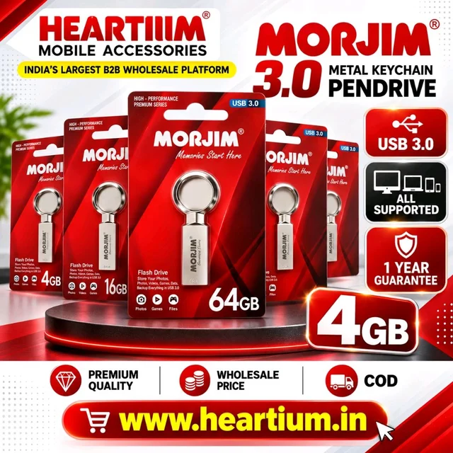 Morjim 3.0 Metal Keychain Pendrive All Supported 2 Year Guarantee - 4Gb