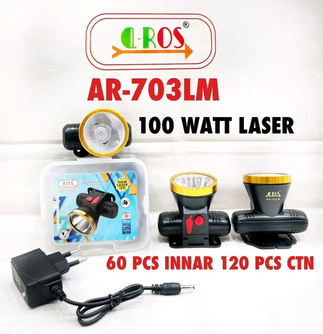 Aros AR-703 100Watt LED Head Torch Light With Charger Including