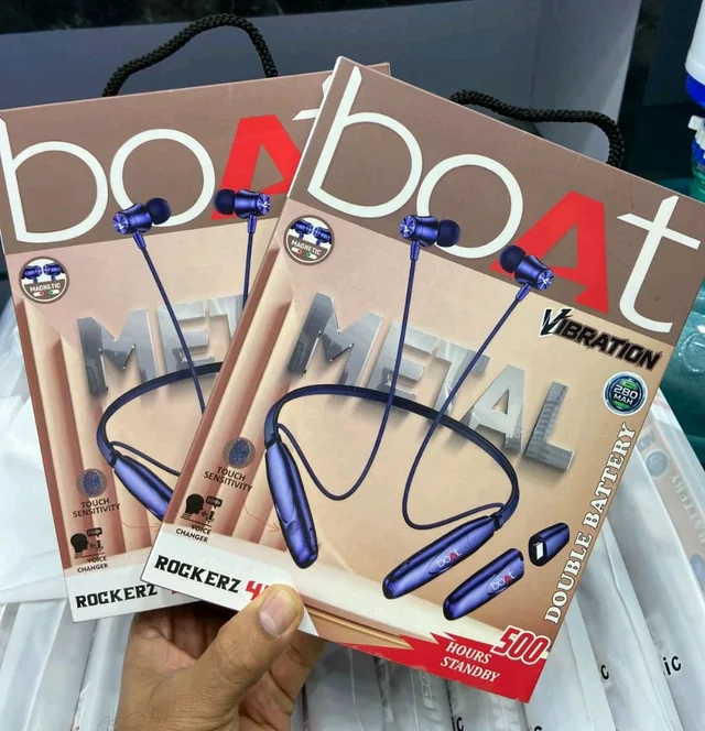 🆕 Boat Rockerz (Double Battery-452) Neckband Double Box Magnetic 🧲 on off+ Voice Changer & Vibration