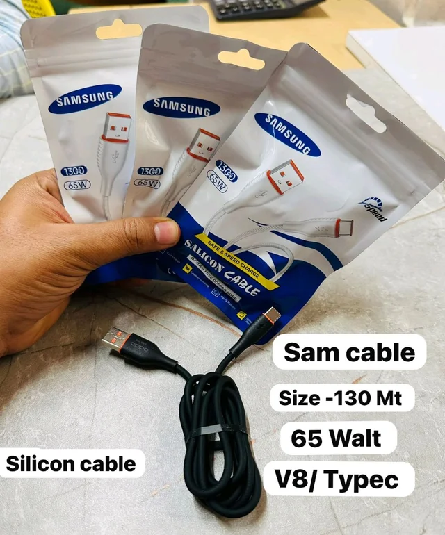 Samsung 65W Silicone Cable 1.3 Mtr Cable Length Fast Charging Supported - Micro