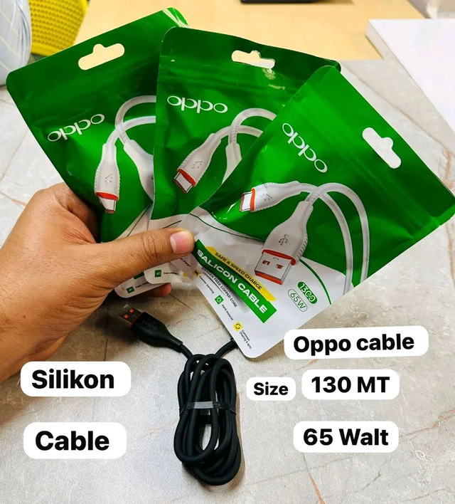 Oppo 65W Silicone Cable 1.3MTR Length Fast Charging Supported - Type-C