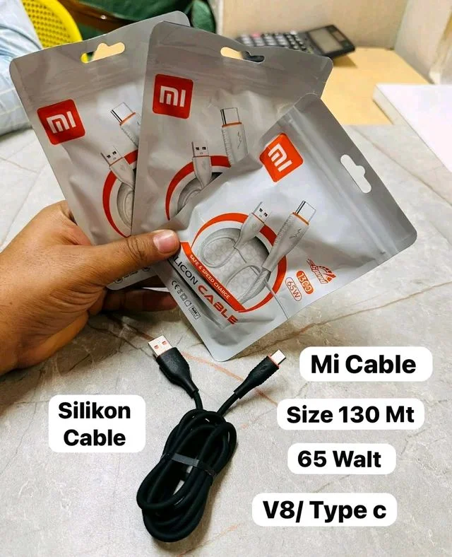 Mi 65W Silicone Cable 1.3MTR Length Fast Charging Supported - Micro