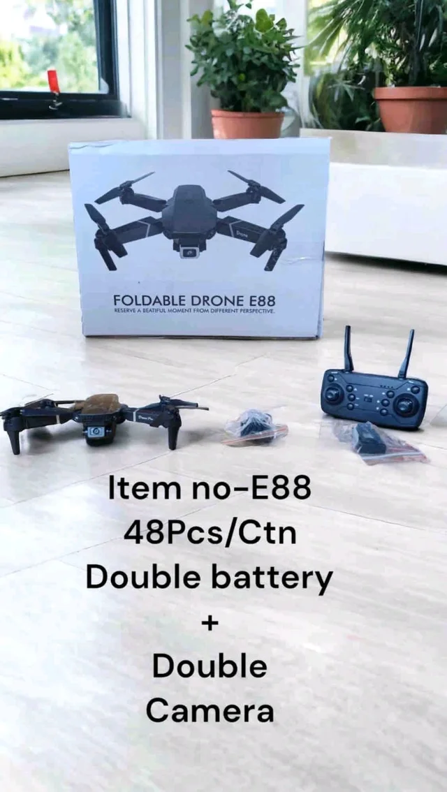 New E88 Foldable Drone Camera Double Battery 🔋+ Double Camera 📸