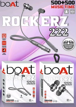 🆕 Boat Rockerz (222) Neckband Metal & Magnetic 🧲 On-Off Shiny