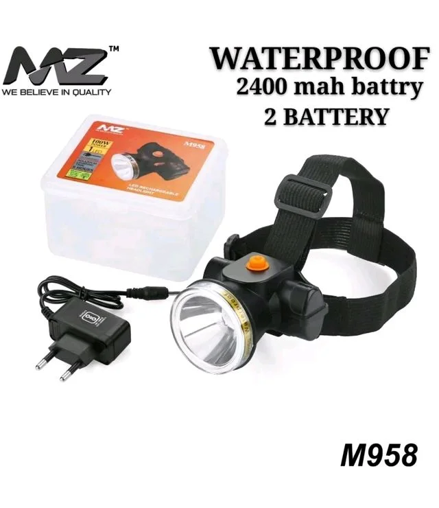 MZ M958 Waterproof Head Torch 🔦 Light Premium Quality 2400 mAh Dual Battery 🔋