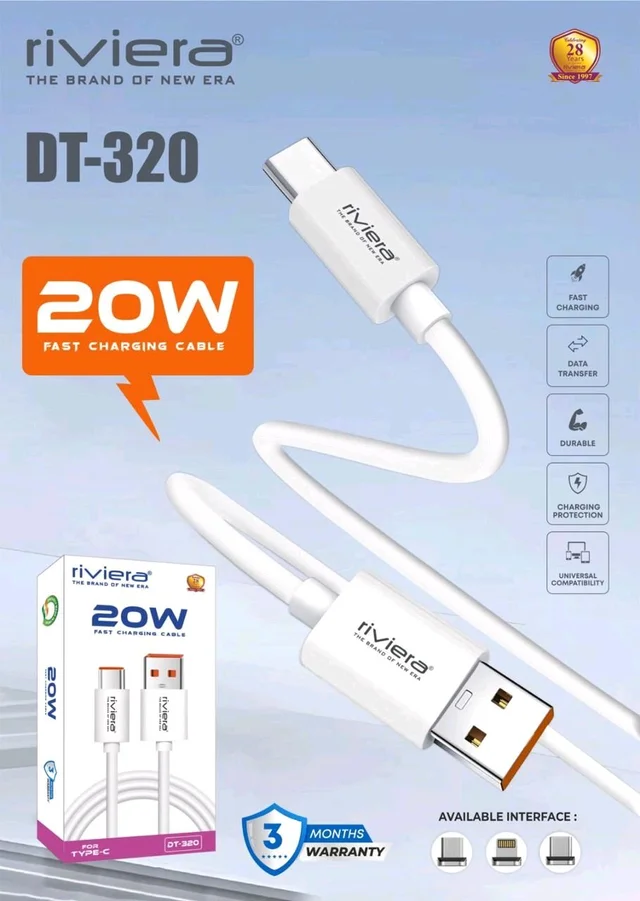 New Rivera DT-320 20W Fast Charging Cable - Micro