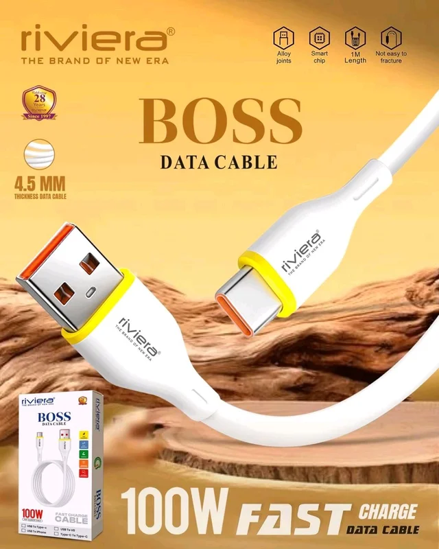 Riviera Boss 100Watt Fast Charging Cable Lifetime Warranty - Micro