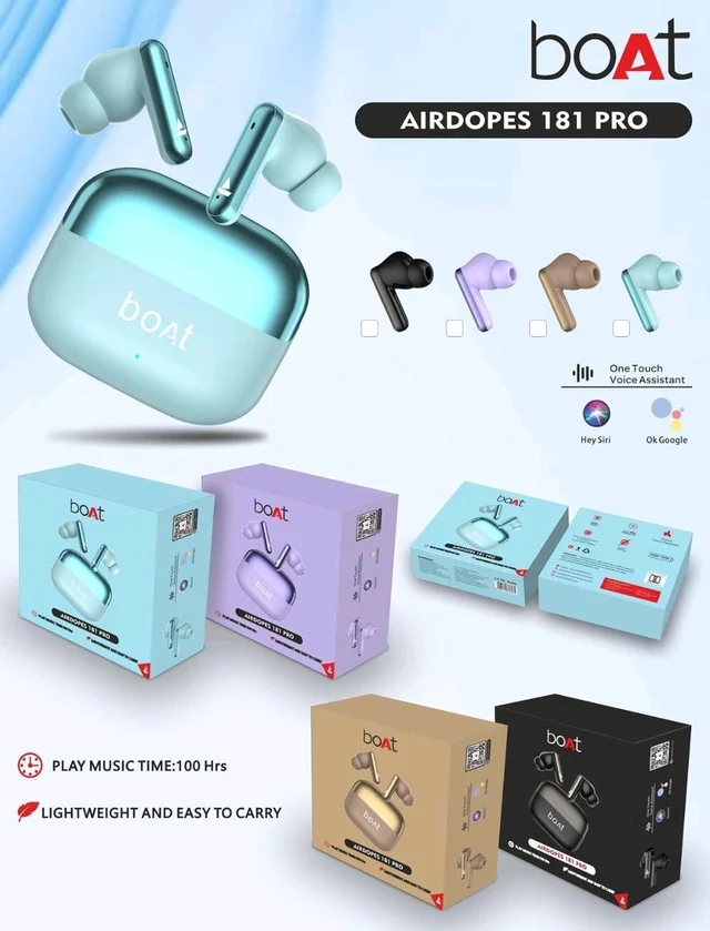 Boat 181 Pro Earbuds Multi Colour Super Sound Quality Shining 🌟 buds Heavy Quality