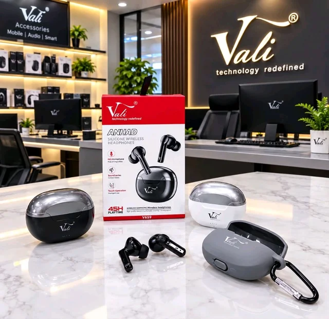Vali V-659 ANHAD Wireless Earbuds Premium Quality 6 Month Warranty With Silicone Cover Free 🆓