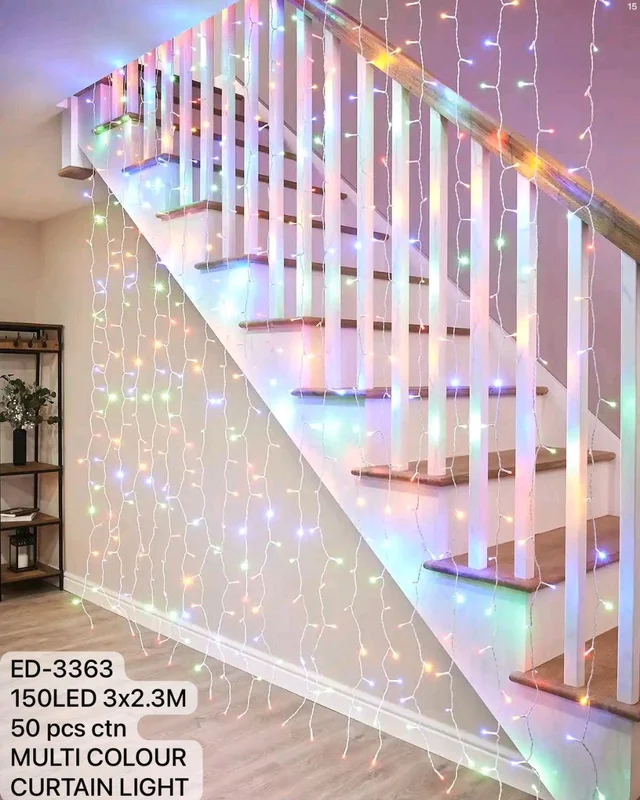 New ED-3363 Curtain Home Decoration Light 150LED Multi Colour 3*2.3 Mtr
