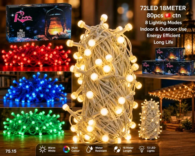 New RM-3198 8 Type Lighting 72 LED 18MTR Decorative Light Indoor & Outdoor