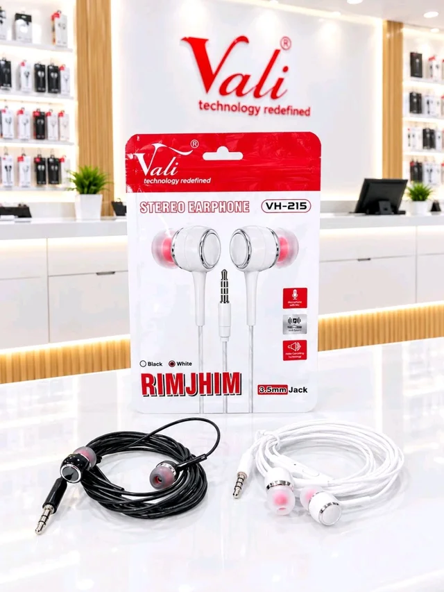 Vali VH-215 RIMJIM Stereo Sound Quality Earphone 🤩 (White & Black)