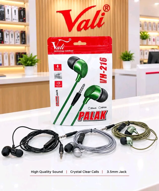Vali VH-216 Palak Stereo Sound Quality Earphone 🤩 (White & Black)