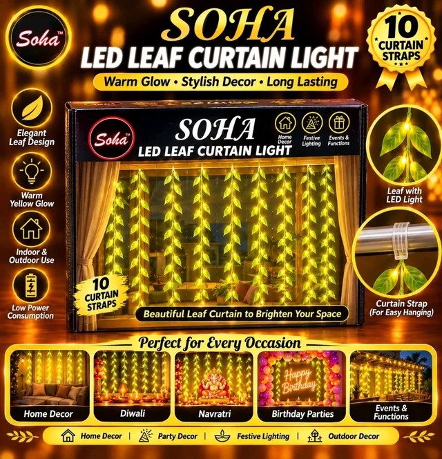 LED Leaf ๐ฟ Curtain Light Warm White Light 3 Meter (10feet) Long