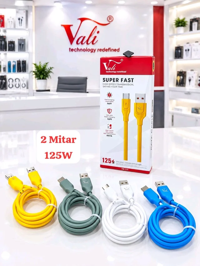 Vali VC-111 125Wts 2Mtr. Super Fast ⏩ Type-C Charging Cable ✨ (6 Month Warranty)