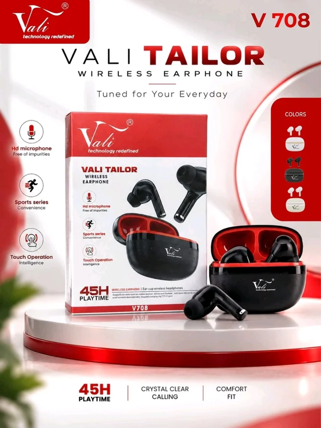 Vali V708 Tailor 45Hrs Music 🎵 Time Tws Wireless Earbuds