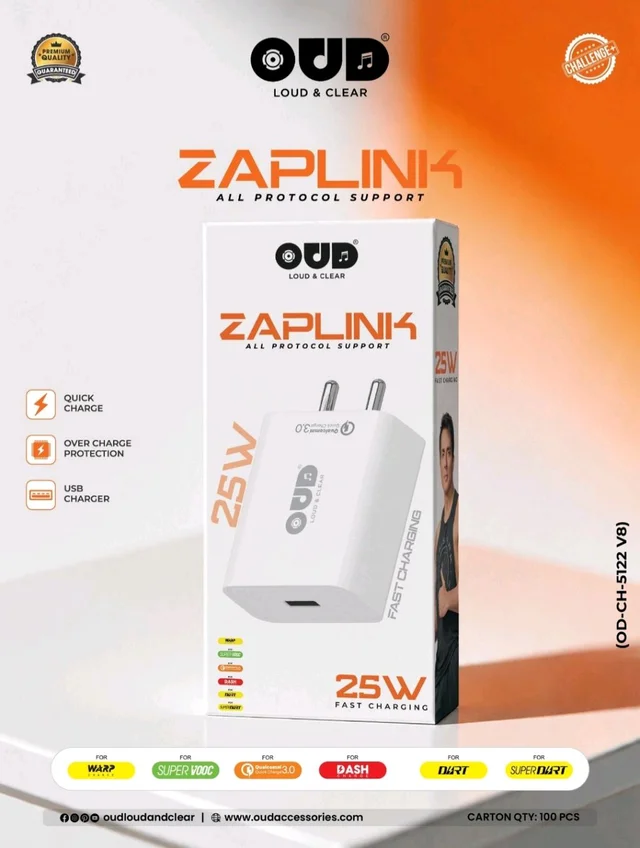 Oud ZapLink OD-CH-5122 Super Qucik Charging Supported Charger 6 Month Warranty - Type-C
