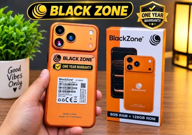 Black zone 8GB RAM+ 128GB ROM 4G/5G (6.6" Display) Smartphone With 1 Year Warranty