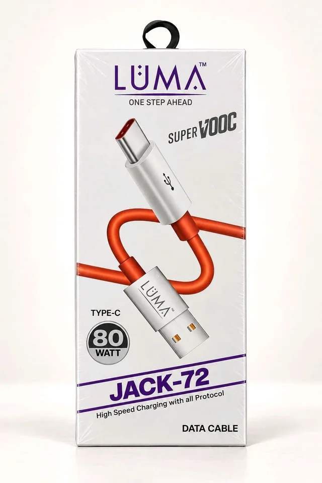 LUMA JACK-72 Type-C Super Vooc 80Watt Red Cable