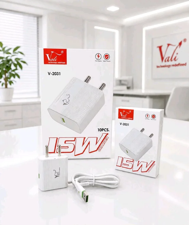 Vali V-2031 (15 Watt) Charger With 6 Month Warranty (Buy 10 PCs Get Bottle Free) - Type-c