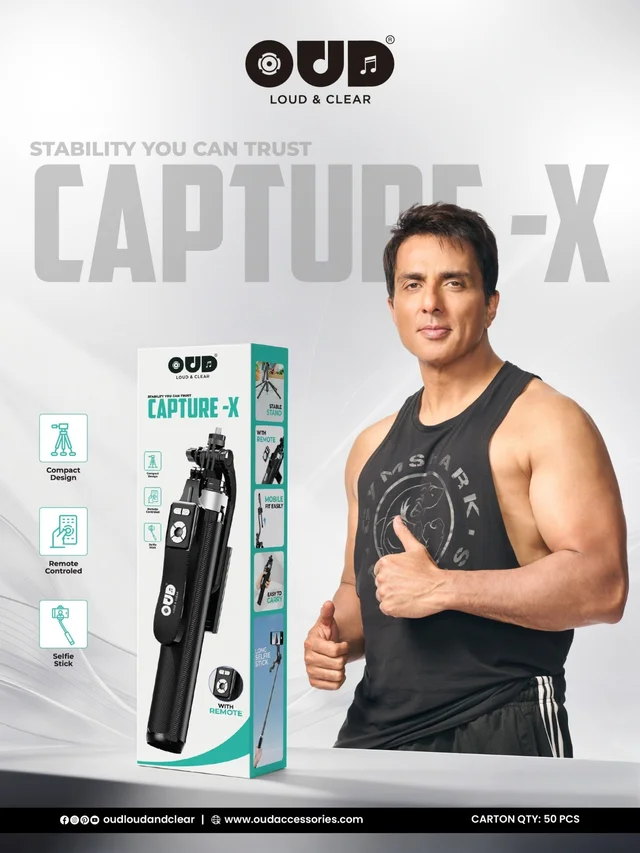 OUD CAPTURE-X BLUETOOTH SELFIE STICK WITH MULTI FUNCTIONS