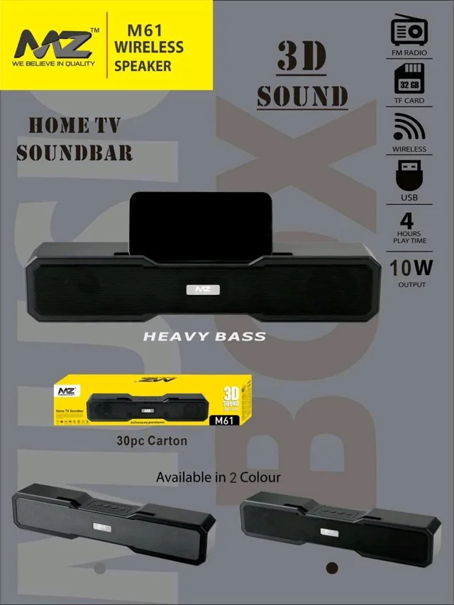 New MZ M61 Wireless Bluetooth Soundbar Speaker 🔊