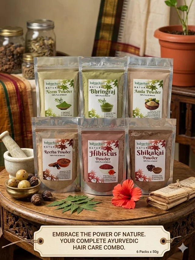 Kalyankari Ayurvedic Hair Ritual Combo - 6 Powerful Harbs 50grm each