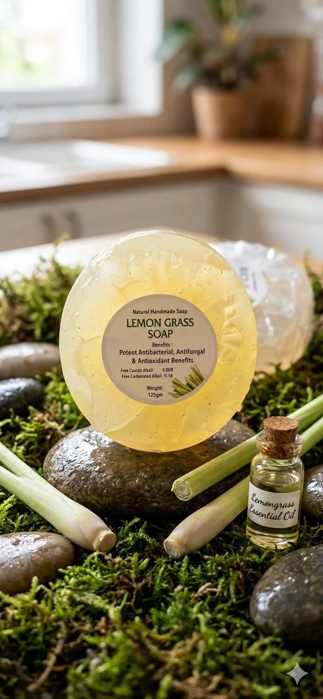 Lemongrass Handmade Soap 125g | Refreshing & Oil Control Natural Soap – Kalyankari